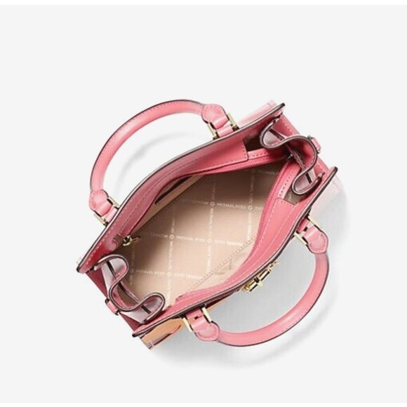 New Michael Kors Hamilton Small Two-Tone Satchel Light Berry Sorbet - Picture 2 of 3